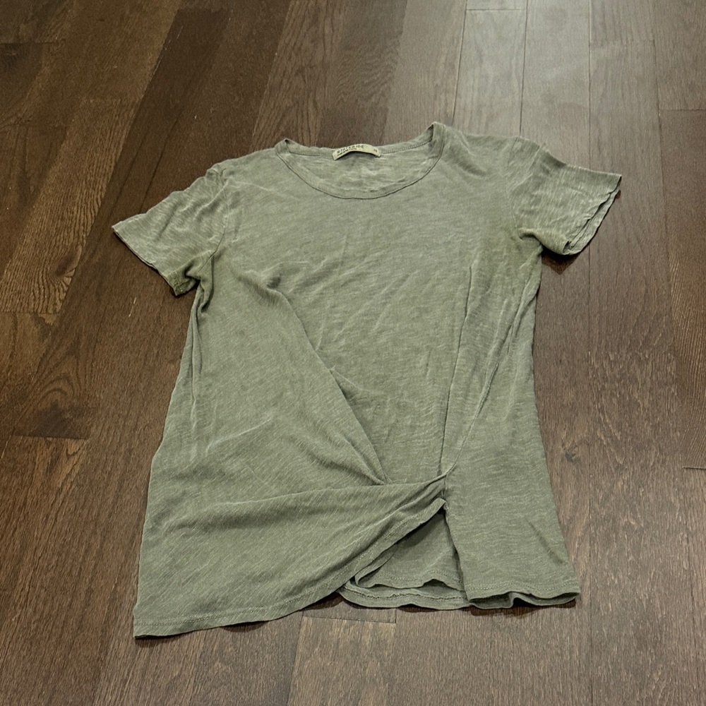 Stateside army green Twist Front T-Shirt XS